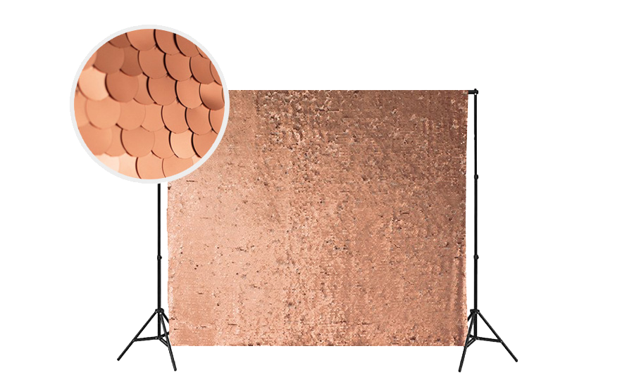rose gold sequin photo booth backdrop rental